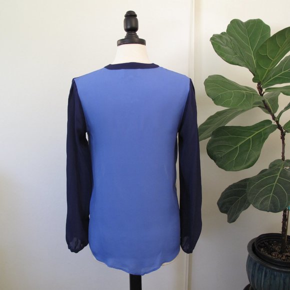 MADISON MARCUS 100% Silk Blue Lace Blouse - Picture 10 of 11